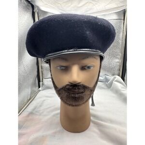 Vintage Denmark Military Beret 7 - 7 1/3 Black Ny 1970s Felt